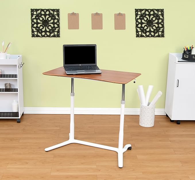 Calico Designs 51231 Sierra Height Adjustable Desk White/Cherry 37.5 Inch
