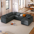 124.8 W Modular Sectional Sofa L Shaped Modern Couch with Ottoman Deep Seat and Wide Chaise for Living Room Gray