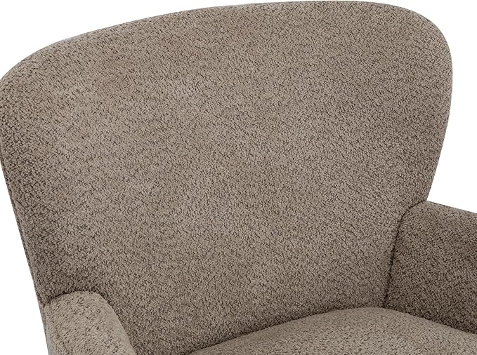 Christopher Knight Home Colby Boucle Upholstered Club Chair Living Room Accent Chair Wooden Frame Flared Armrest Plush Thick Cushion Reading Lounge Chair Space-Saving Furniture Light Brown