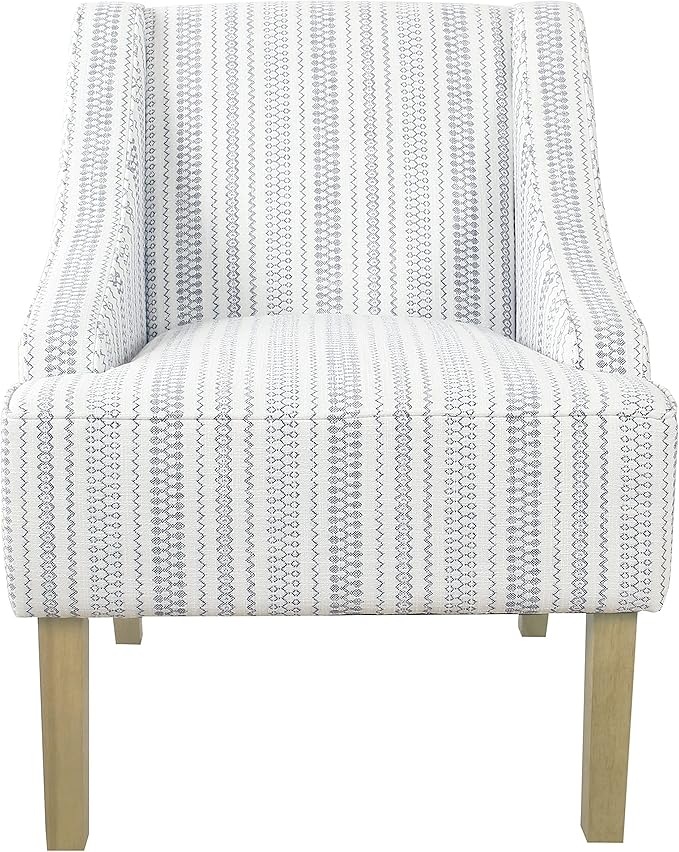 HomePop Swoop Arm Accent Chair Ivory Stripe