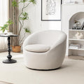 360°Swive Decorative ChairModern Comfortable Barrel Chair Reading Chairs for Living RoomBedroomDressing RoomBeige Linen