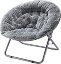 Urban Lifestyle Faux Fur Saucer Chair 36.2D x 36.2W x 31.9H in Grey