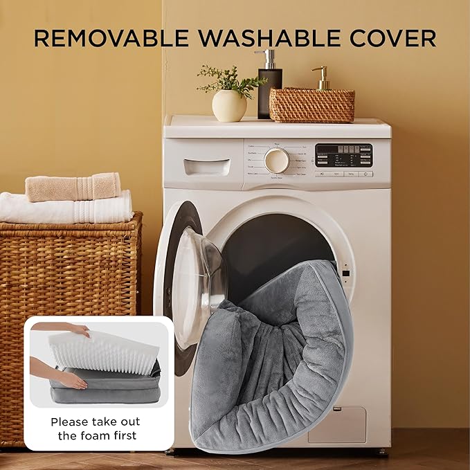 Bedsure Orthopedic Dog Bed Medium Size Dogs - Washable Medium Dog Cat Bed Waterproof Comfort Pet Couch Sofa with Washable Removable Cover Pets Bed with Nonskid Bottom Hazel 28