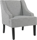 Homepop Home Decor | Upholstered Classic Swoop Arm Accent Chair | Accent Chairs for Living Room &amp Bedroom | Decorative Home Furniture Black and White