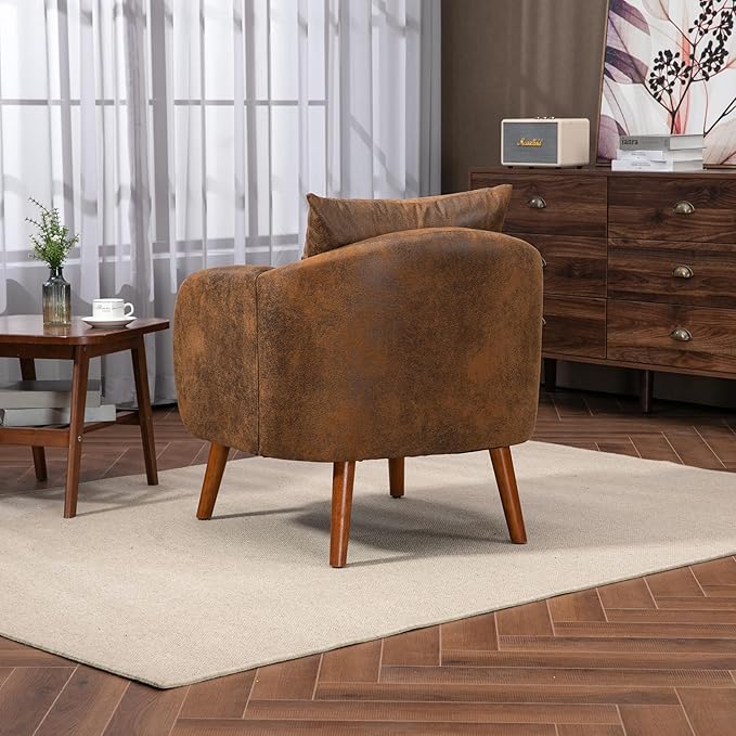 Modern Wood Frame Armchair Modern Accent Chair Lounge Chair for Living Room