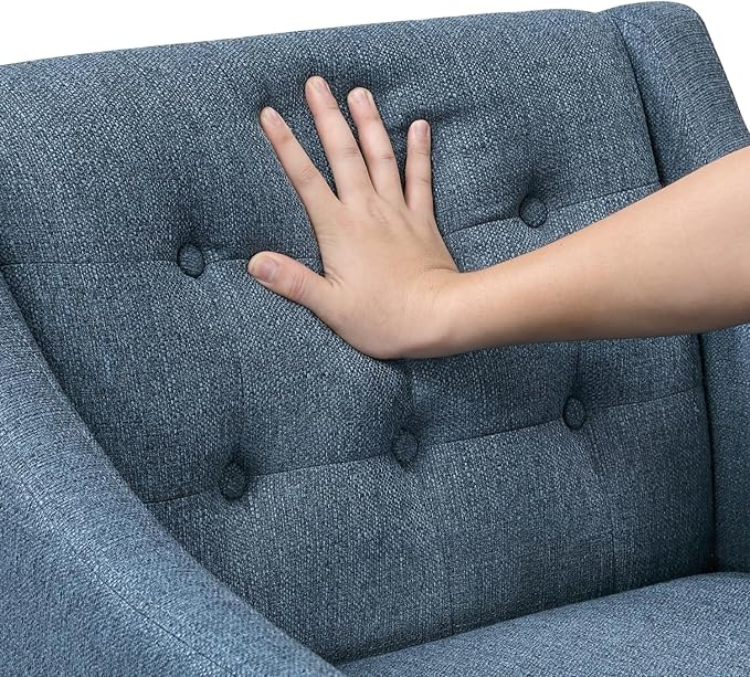 Blue Button-Tufted Fabric Accent Chair - Contemporary Living Room Furniture Perfect for Small Spaces
