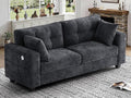 Loveseat Sofa for Living RoomModern Couch with Removable Chenille CoversWide ArmrestsSide PocketsUSB/Type-C Charging PortsEasy Assembly (70 inchGrey)