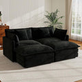 Small Sectional Couch76.7 Small L Shaped Cloud Sofa with Movable OttomanSofa Set for Living RoomApartmentsBlack
