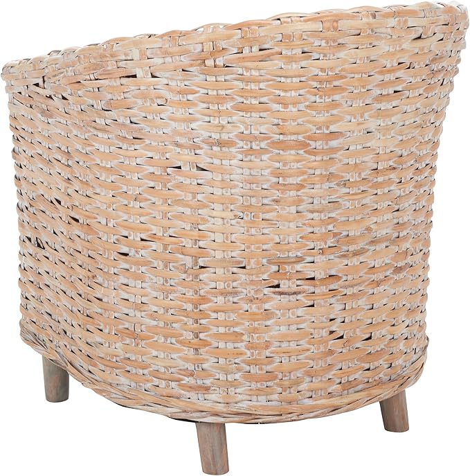 Safavieh Home Omni 18-inch Natural White Wash Rattan Barrel Chair