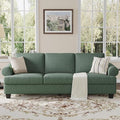 91 Inch Lawson Sofa with Extra Deep Seats Oversize Mid-Century 3-Seat Sofa Couch for Living Room Apartment Lounge Green