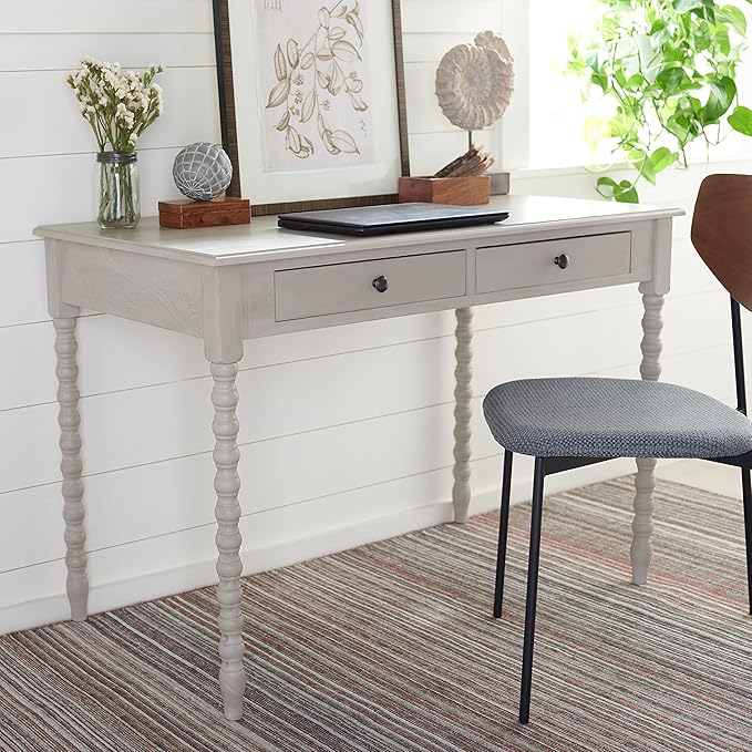 SAFAVIEH Home Collection O'Mara Taupe 2-Drawer Computer Table Office Desk