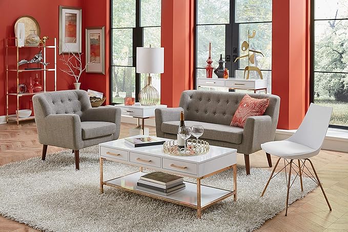 OSP Home Furnishings Arm Chair 32 x 28.63 x 31.63 Cement