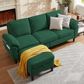 80 Convertible Sectional Sofa Small L Shaped 3 Seat Couch with Reversible Storage Chaise Modern Polyester Fabric Sofa Couches for Living Room Apartment and Small Space Green