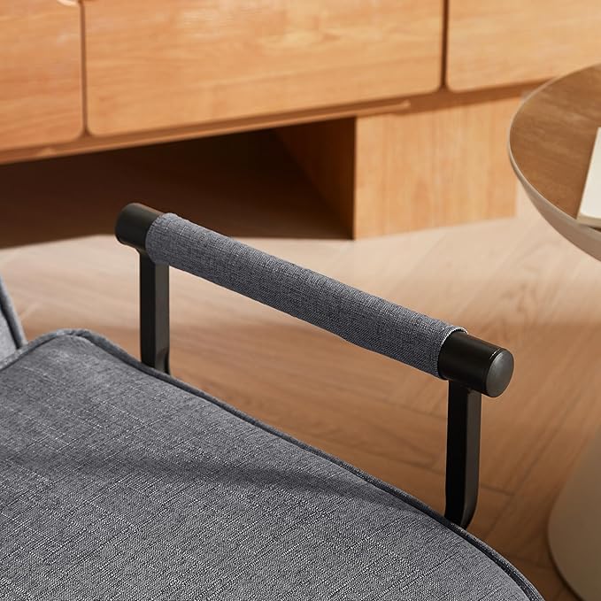 Foldable Chair Bed Comfortable Convertible Sofa Bed 5 in 1 Foldable Bed with 5 Adjustable backrests and Pillows Suitable for Comfortable Cushion Chair in The Office. (Grey+Linen+1Seat)