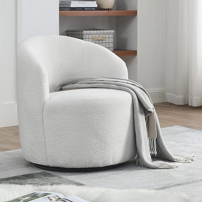 Swivel Barrel Chair Living Room Swivel Chair with Round Storage Chair 360 ° Swivel Club Chair Nursery Bedroom Office Hotel with upholstered Modern Armchair Fabric