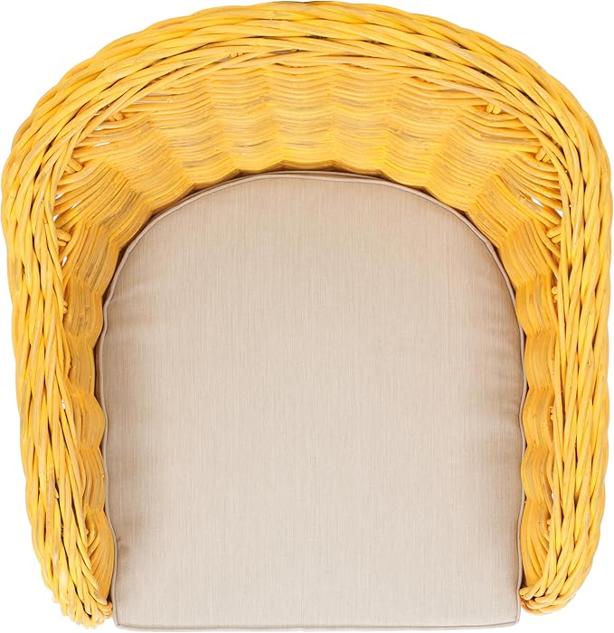 SAFAVIEH Home Collection Callista Yellow Wicker Club Chair