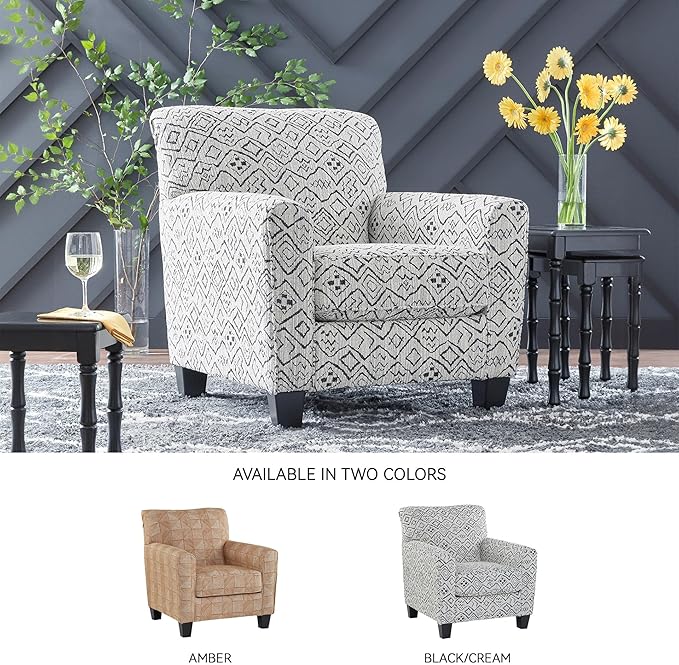 Signature Design by Ashley Hayesdale Modern Accent Chair with Removable Cushions and Tapered Legs Black &amp Gray