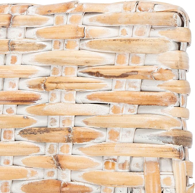 Safavieh Home Collection Cristen Rattan Cushion Accent Chair Natural White Wash/White (ACH6513A)