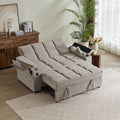 65'' Chaise Lounge Chair Indoor 3-in-1 Convertible Sofa Bed with Pull-Out Design 360° Swivel Side Table Modern Granular Velvet Couch Bed for Living Room Small Space &amp Apartment-Friendly
