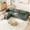 Cloud Boneless Modular Sectional Sofa 95.5 Modern Chenille Couch for Living Room Convertible L-Shaped Sleeper Sofa Bed with Ottoman Deep Seat Cloud Couch Sectional No Assembly Required Green