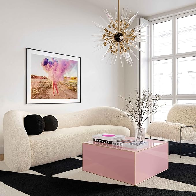 First of a Kind Cozy Natural Genuine Sheepskin Accent Chair - Bedroom Chair with Modern Iron Frame - 440 lbs Capacity Sumptuous Upholstery - Fully Assembled 27 W x 33 D x 35 H