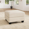 HONBAY Modern Corduroy Ottoman Module Sofa 28.4 Inch Square Ottoman Bench with Storage Beige