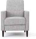 Christopher Knight Home Mervynn Mid-Century Modern Fabric Recliners 2-Pcs Set Light Grey Tweed