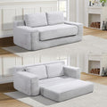 Loveseat Cloud Boneless Couch Upholstered Floor Sofa with Armrests 2-in-1 Convertible Corduroy Couch Bed for Living Room Apartment Grey