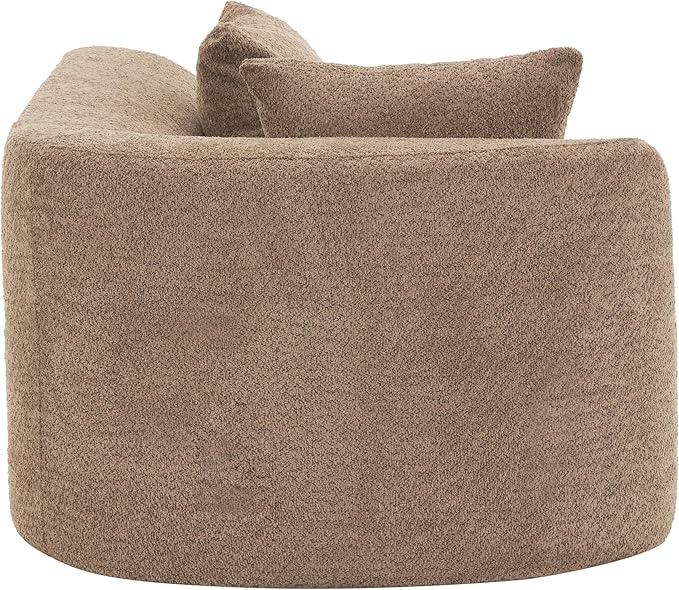 116Modern Curved Sectional Sofa with High-Density Fully Compressed Sponge and Chaise LoungePearl Upholstery2-Piece SetFully Assembled Right Hand FacingPerfect for Living Room (Camel~23)