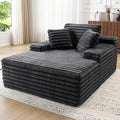 Jocisland 67 inch Chaise Lounge No-Assembly Sofa Chaise with Throw Pillows and Armrests Faux Fur Sleeper Sofa for Living Room Apartments Gray