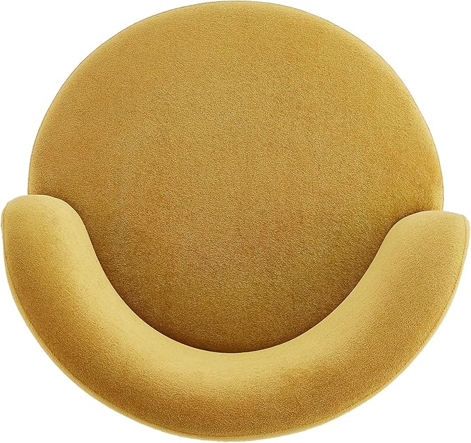 Christopher Knight Home Mirin Upholstered 360° Swivel Accent Chair Chenille Fabric Swivel Barrel Chair Modern Vanity Chair for Living Room Bedroom Yellow+Brown