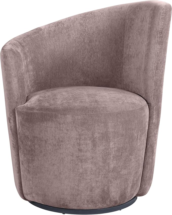 Coaster Home Furnishings - Nueva - Wood - Upholstered Swivel Accent Chair with Curved Backrest Cushioned Seat and Contemporary Style - Living Room - Blush - 907528