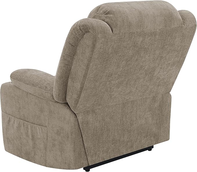Coaster Home Furnishings - Houston - Fabric Upholstered Power Lift Recliner Chair with Power Panel with USB Port Cup Holders and Pillowtop Arms - Living Room - Camel - 602274P