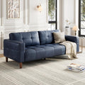 GAOMON 83 Inches 3-Seater Sofa Couch Faux Leather Couch with Back Cushion Waterproof Wide Arm Sturdy Support Feet for Office Living Room Bedroom Blue