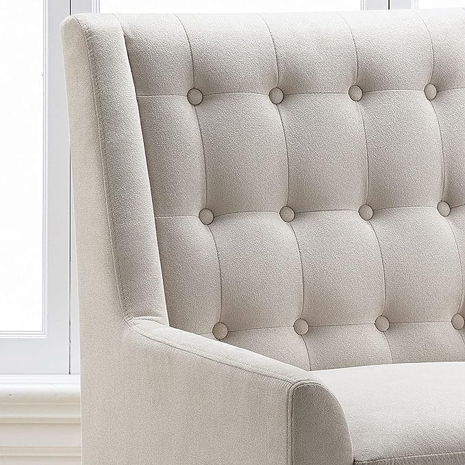 Rosevera Maci Accent ChairsMid Century Modern Armchair for Living Room Comfy Seat for Bedroom ApartmentEasy Assembly Standard Size Pearl Beige