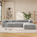 122 Modern L-Shaped Sectional Sofa with High-Density Fully Compressed Sponge and Chaise Lounge2-Piece SetFully Assembled Right Hand Facing Perfect for Living RoomLounge (Gray_94)