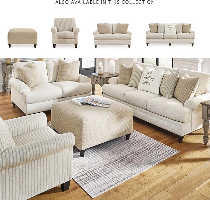 Signature Design by Ashley Valerani Classic Striped Upholstered Accent Chair Beige