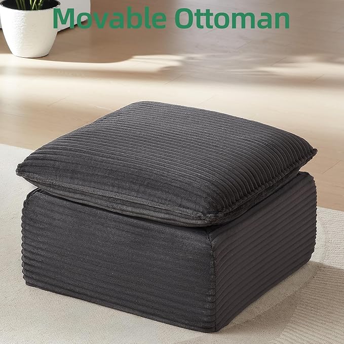 111 Cloud Sectional Couches for Living RoomConvertible Boneless U Shaped Couch with Ottomans Modern Modular Sectional SofaOversizedDeep Gray