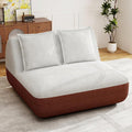 Hobestluk Small Couches for Small Spaces42” Mini Loveseat Sofa 2-Seater Armless Sofa Chair with Side Pocket for Living RoomBedroomDormOffice (Terracotta+Beige)