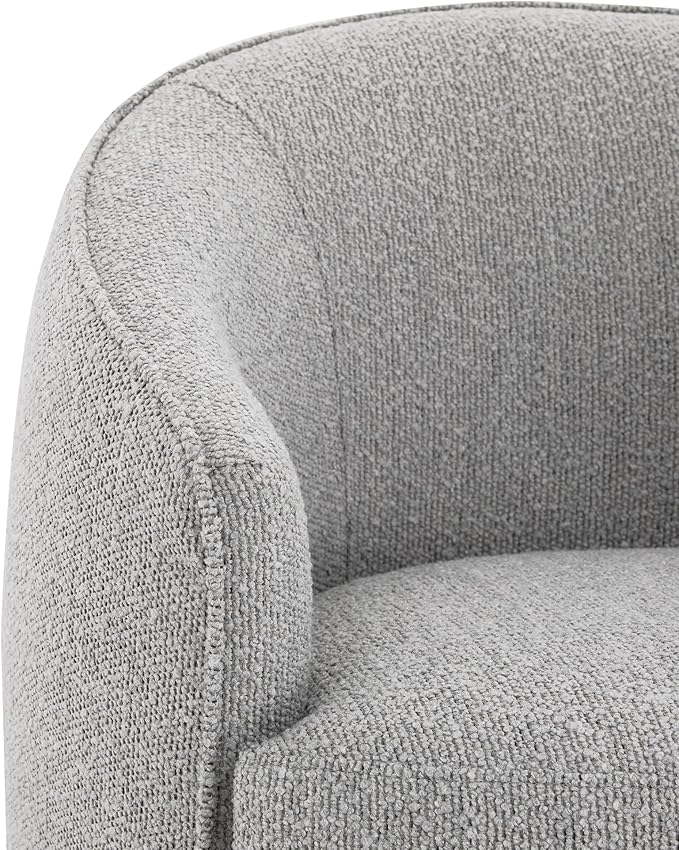 CHITA Swivel Barrel Chair Modern Comfy FSC Certified Upholstered Boucle Accent Chair for Living Room Fully Assembled Light Grey