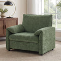 Oversized Accent Chair Modern Armchair for Living Room Wide Reading Chair w/Deep Seat Springs Cushion Chenille Armchair w/Pillow Arm Single Sofa Chair for Bedroom Apartment Office Green