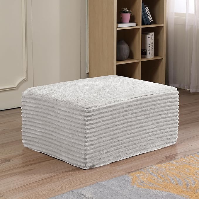 37.4 Corduroy Ottoman Seat Module for Modular Sectional Sofa DIY L-Shaped &amp U-Shaped Plush Corduroy Sofa for Living Room Grey