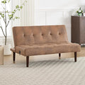 Anwick Convertible Futon Sofa Bed with Charging Port 45″ Folding Sleeper Sofa Adjustable Backrest Small Couch for Living Room Small Spaces Or Office Modern Loveseat (Coffee)