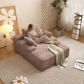 67'' Chaise Lounge Chair Indoor Oversized Boneless Sofa Bed Fluffy Corduroy Sleeper Sofa for Apartment Bedroom Living Room Comfy Cloud Boneless Couch Reading Recliner No Assembly Brown