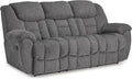 Signature Design by Ashley Foreside Contemporary Stain Resistant Manual Reclining Sofa Gray