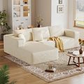 108'' Sectional Boneless Couches for Living RoomCloud Sectional Couch with L-Shape ChaiseModern Corduroy Modular Sofa with Deep SeatNo Assembly Required(Left Facing ChaiseBeige)
