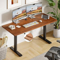 ONBRILL Standing Desk 55x23.6 Inches Whole-Piece Board Rectangle Stand Up Desk with Solid Wood Desktop and Memory Controller Adjustable Height from 28-46 Inches for Home &amp Office Brown