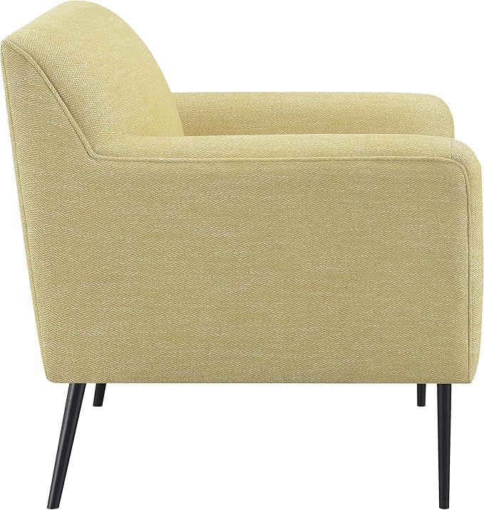 Coaster Home Furnishings - Darlene - Upholstered Accent Chair with Track Arms and Tapered Black Metal Legs - Living Room - Lemon - 905639