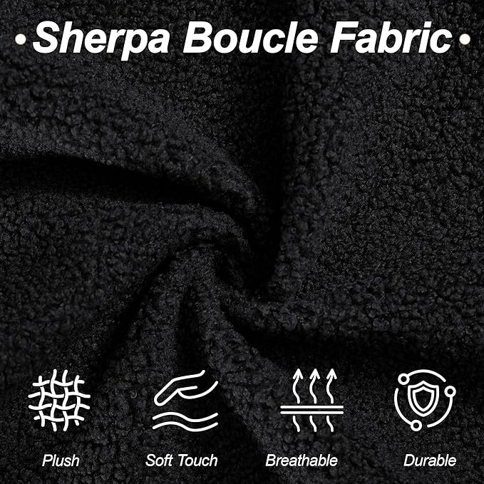 87 Sherpa Boucle Cloud Couch Modern 3 Seater Sofa with Solid Wood Legs 25 Extra Deep Seat Comfy Thick Cushion Upholstered Sofa Couches with 3 Pillows for Living Room Black