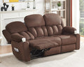 Jocisland Recliner Couch Reclining Sofa with Cup Holders 3 Seater Reclining Couch with Dual Wingback Comfy Recliner Sofas for Living Room(Brown)